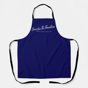 Blue apron with Santa Fe Foodies logo