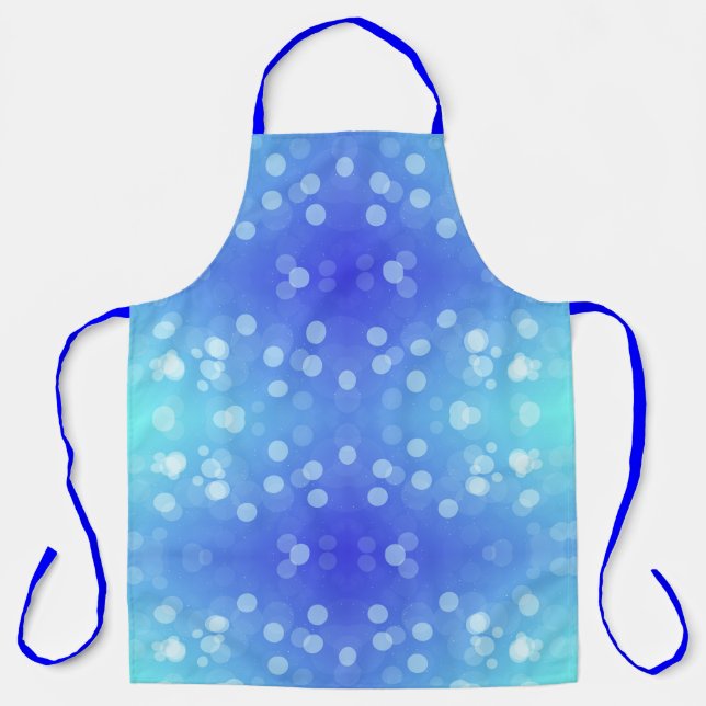Blue apron with white polka dots (Front)