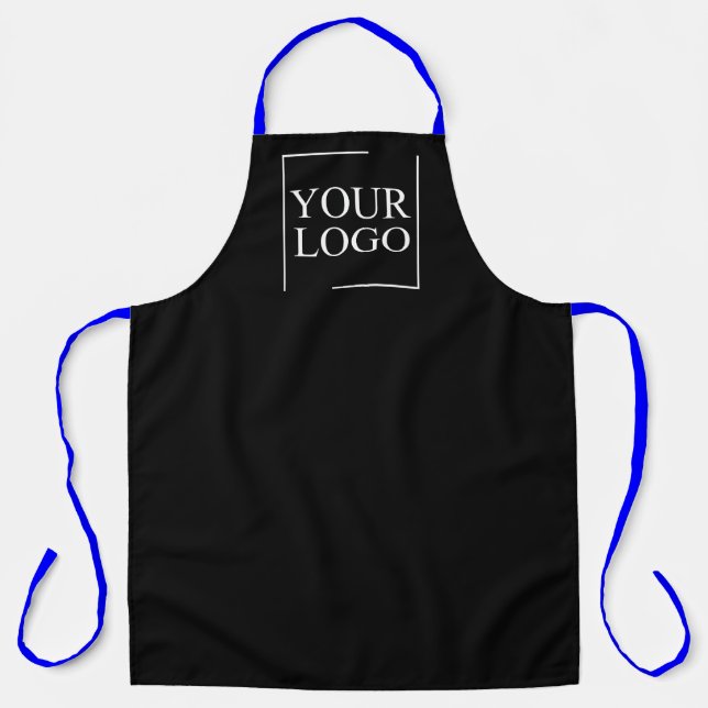 Blue Aprons for Women Female Custom ADD LOGO (Front)