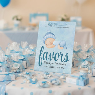 Blue Aqeeqah Baby boy Favour Sign