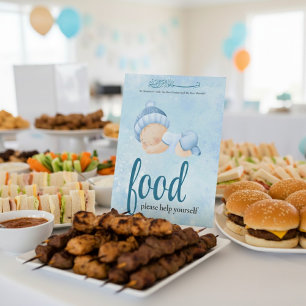 Blue Aqeeqah Baby boy Food Sign