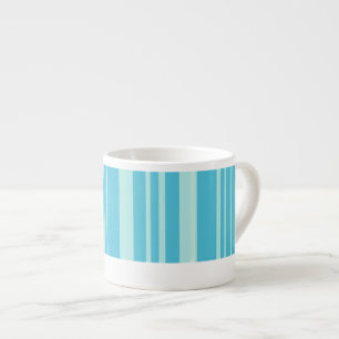 Blue & aqua beach striped coffee espresso mug
