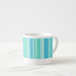 Blue & aqua beach striped coffee espresso mug