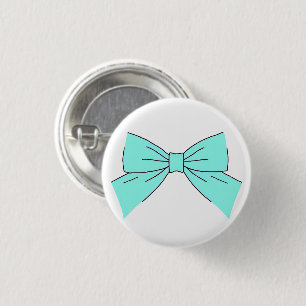 Blue Aqua Bow 3 Cm Round Badge