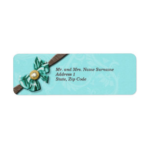 Blue aqua brown gem bow floral
