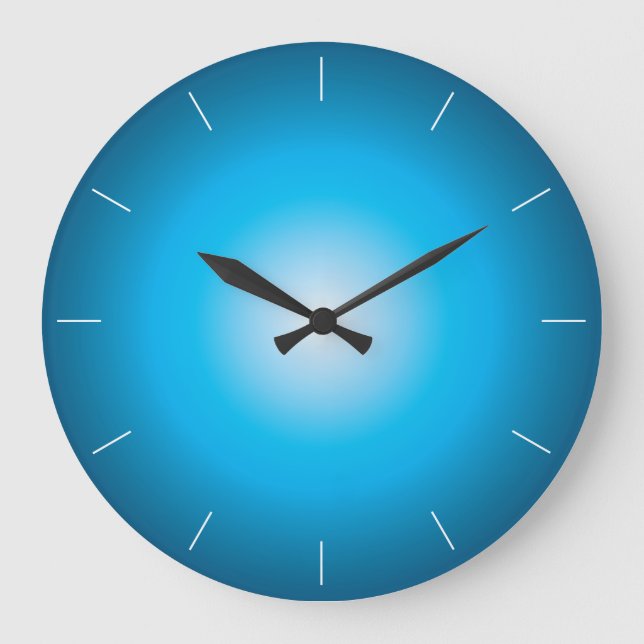 BLUE AQUA | glow design Large Clock (Front)