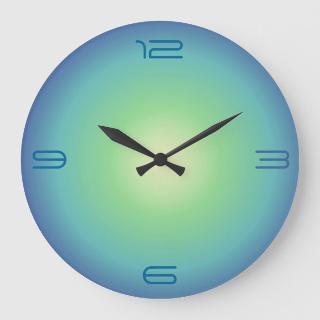 Blue aqua Green>Colored Kitchen Clock (Front)