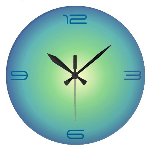 Image of Blue aqua Green>Coloured Kitchen Clock