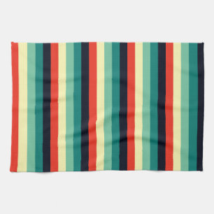 Blue Aqua Green Yellow Red Tea Towel