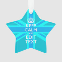 Blue Aqua Keep Calm And Your Text Union Jack