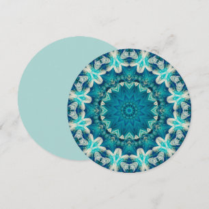 Blue Aqua Mandala Rosette Retro Hippie Invitation