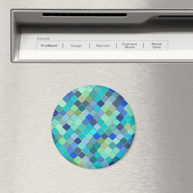 Blue Aqua Moroccan Mosaic Magnet (In Situ (Dishwasher))