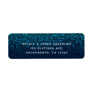 Blue Aqua Navy Glitter Sparkle Modern Party