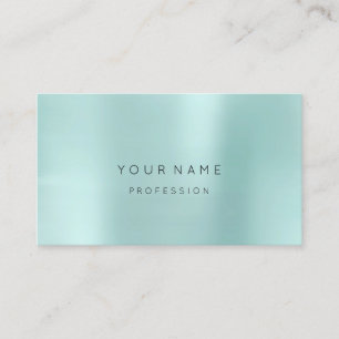 Blue Aqua Pearly Abstract Minimal Silk Metallic Business Card