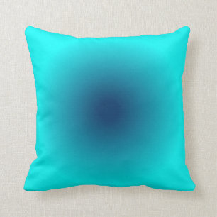 Blue Aqua Radial Gradient Cushion