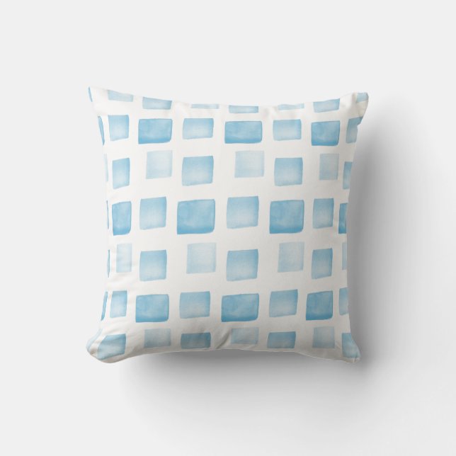 Blue/Aqua Shapes Pattern Cushion (Front)