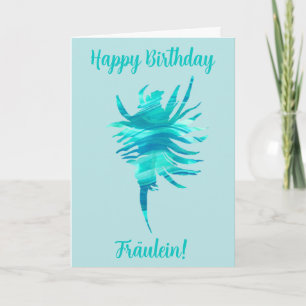 Blue-Aqua Silhouette conch shell Card