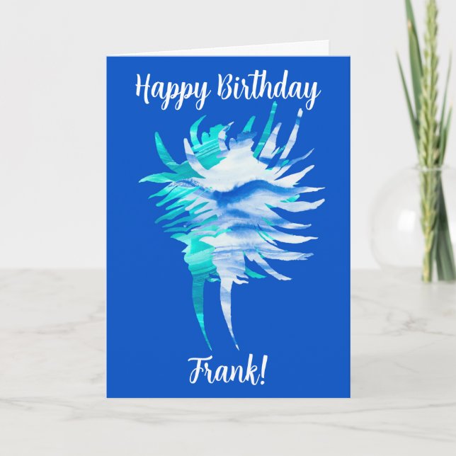 Blue-Aqua Silhouette conch shells Card (Front)