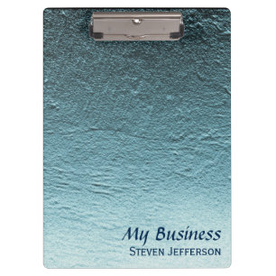 Blue aqua teal gradient aluminium concrete grunge clipboard