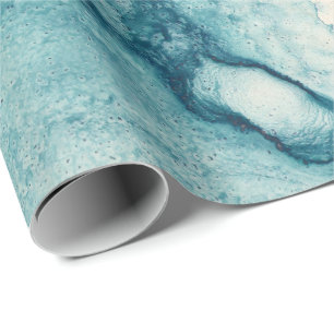 BLUE aquarelle watercolor kraft ocean Wrapping Paper