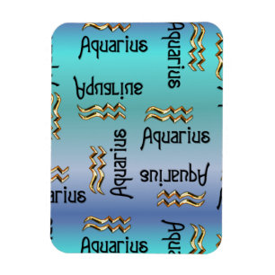 Blue Aquarius, Sign of the Zodiac. Magnet