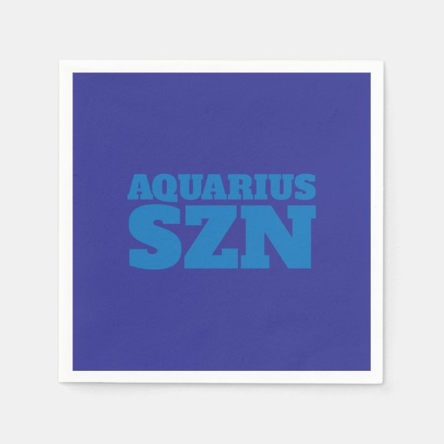 Blue Aquarius SZN Cool Napkin (Front)