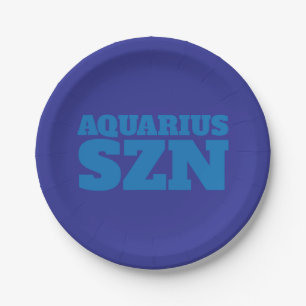 Blue Aquarius SZN Cool Paper Plate