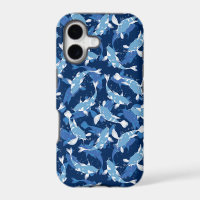 Blue Aquatic Pattern - Koi Fish