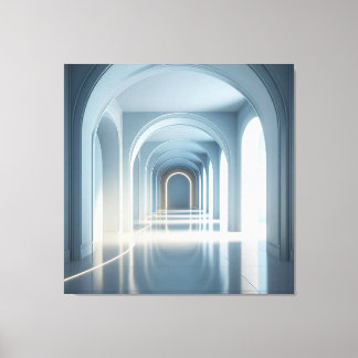 Blue Arch Corridor” Canvas Print