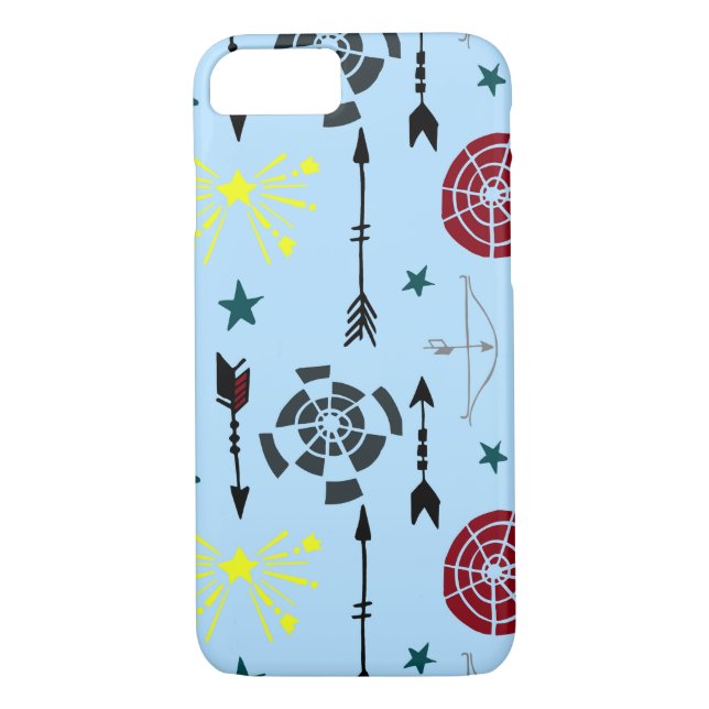 Blue Archery Bows Arrows and Targets Case-Mate iPhone Case (Back)