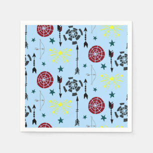 Blue Archery Bows Arrows and Targets Napkin