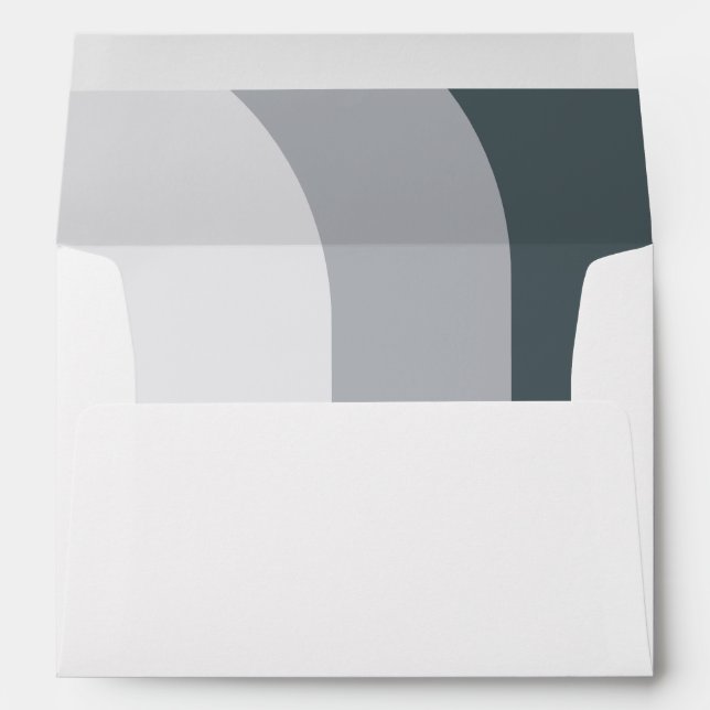 Blue Arches with Return Address Wedding Envelope (Back (Bottom))