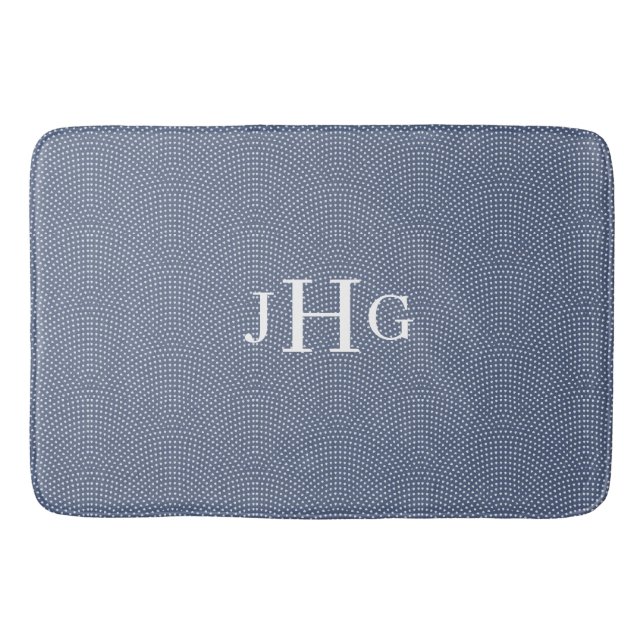 Blue arches with white dots  bath mat (Front)