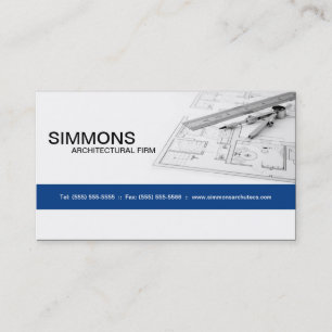Blue Architectural Blue Print Business Card