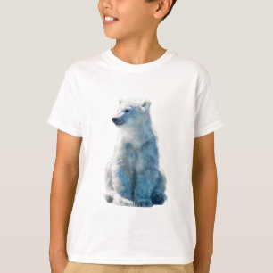 Blue Arctic Polar Bear Cub Kids T-Shirt