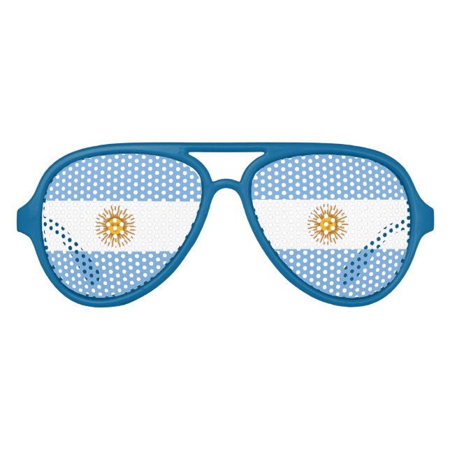 Blue Argentina flag party shades fan sunglasses (Front)