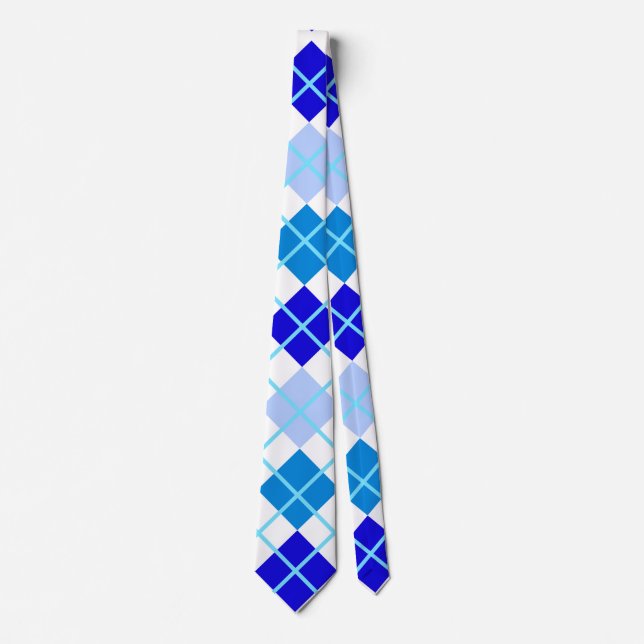 Blue Argyle Custom Tie (Front)