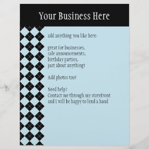 Blue Argyle Flyer