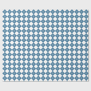 Blue Argyle Golf Pattern Wrapping Paper