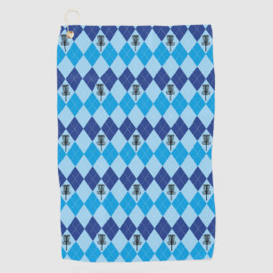 Blue argyle golf towel