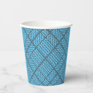 BLUE ARGYLE KNIT Paper Cups