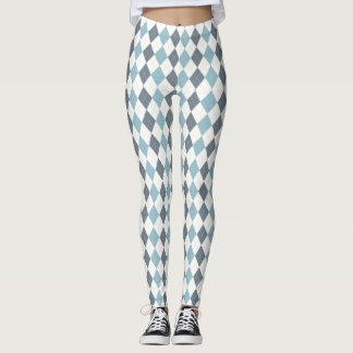 Blue Argyle Leggings