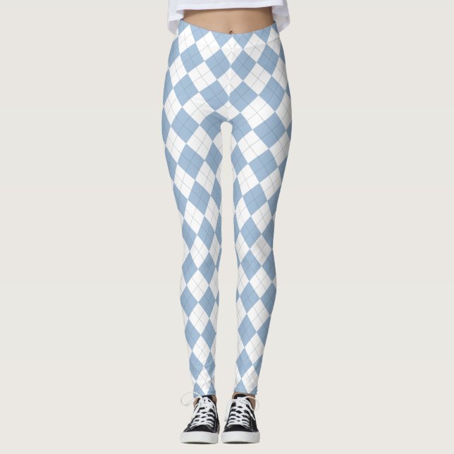 Blue Argyle Leggings (Front)