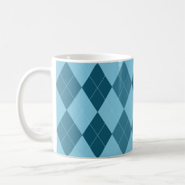 Blue Argyle Mug (Left)