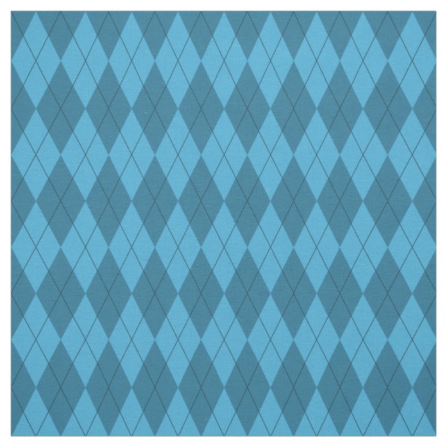Blue Argyle Pattern Fabric (Swatch)
