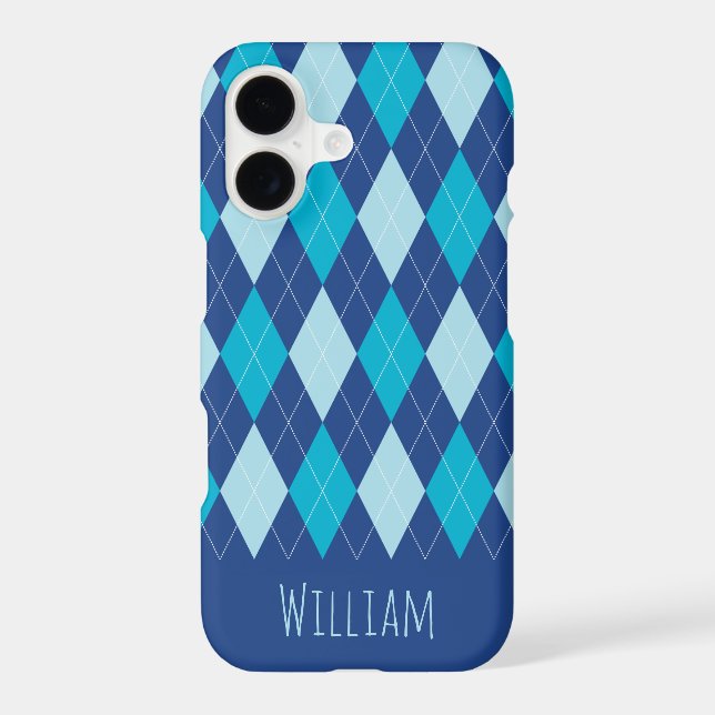 Blue Argyle Pattern iPhone 7/8 Case (Back)