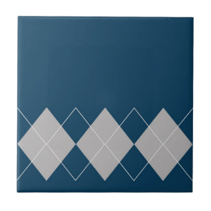 blue argyle pattern tile