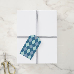 Blue Argyle Vintage Pattern Gift Tags