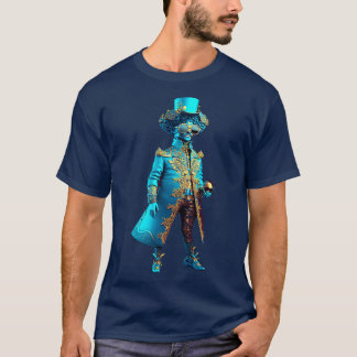 Blue Aristocat A Metallic Fashionista Emoji T-Shirt