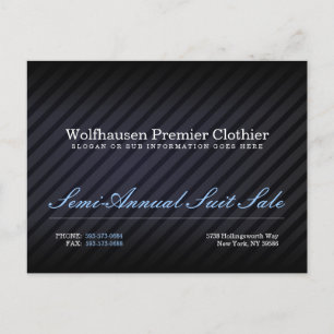 Blue Armani Suit Promo Postcard - Customised